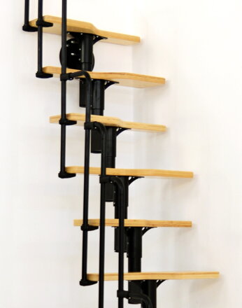 MINKA Twister Black 13 modulové mlynárske schody - breza
